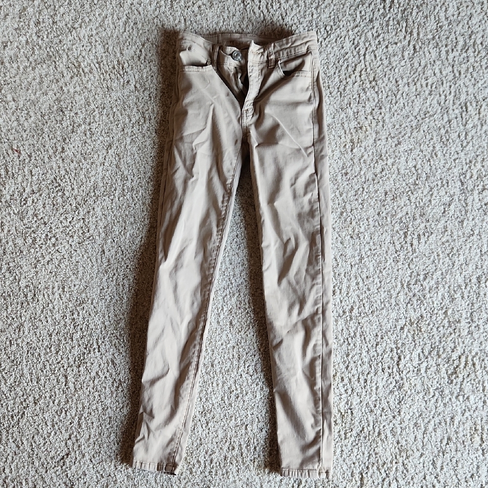 American Eagle High-Rise Tan Jeggings, Size 000 Regular